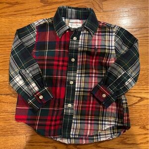 Ralph Lauren Red, Green, Navy Plaid Button-Down Shirt